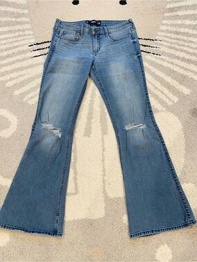Hollister Light Blue Distressed Flare Jeans